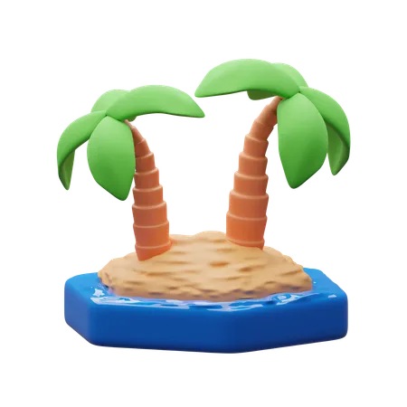 Praia  3D Icon