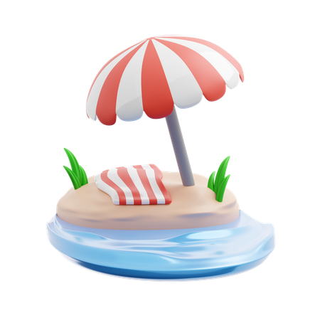 Praia  3D Icon