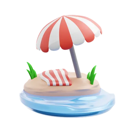 Praia  3D Icon