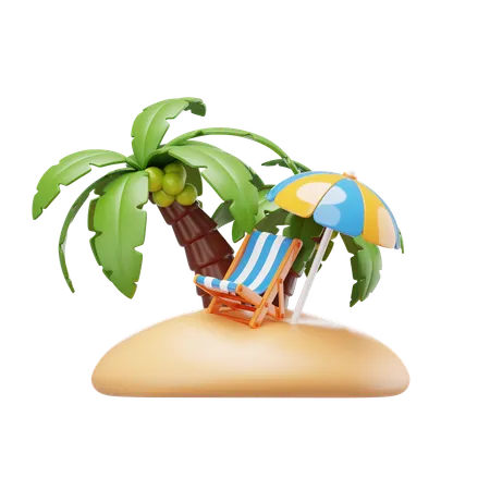 Praia  3D Icon