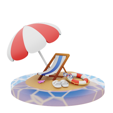 Praia  3D Icon