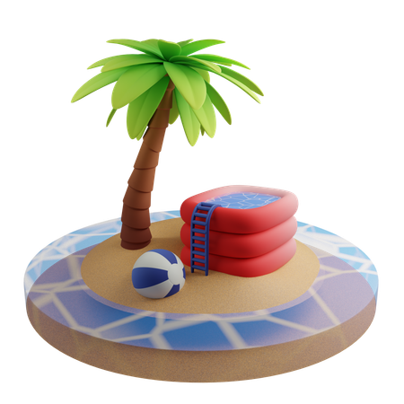 Praia  3D Icon
