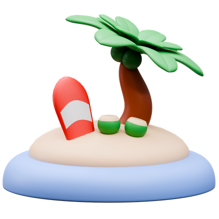 Praia  3D Icon
