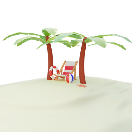 Praia  3D Illustration