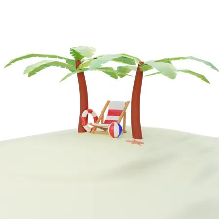 Praia  3D Illustration