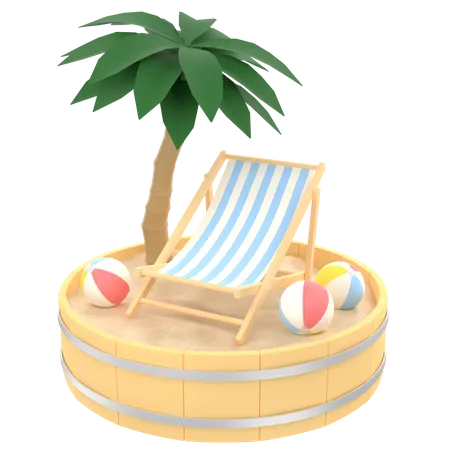 Praia  3D Illustration