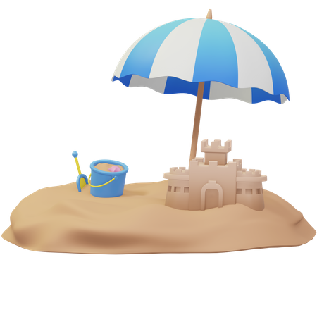 Praia  3D Illustration