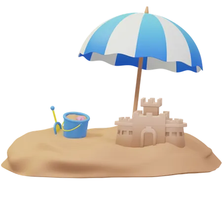 Praia  3D Illustration