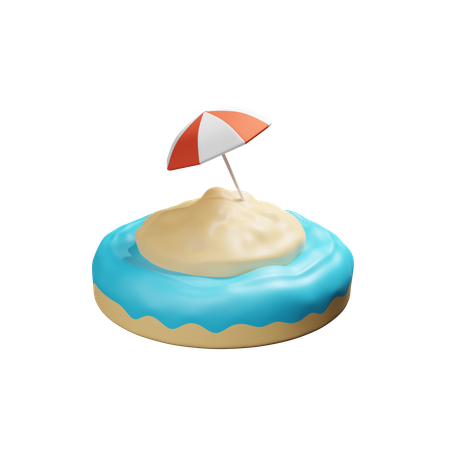 Praia  3D Icon