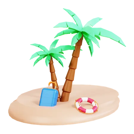 Praia  3D Icon