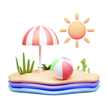 Praia  3D Icon