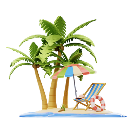 Praia  3D Icon