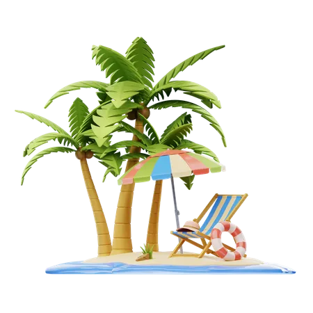 Praia  3D Icon