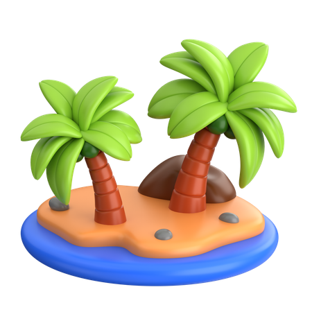 Ilha de praia  3D Icon