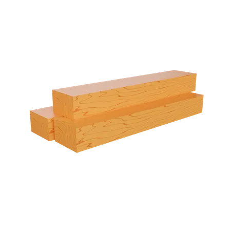 Prancha de madeira  3D Illustration