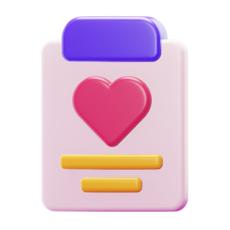 Prancheta de amor  3D Icon