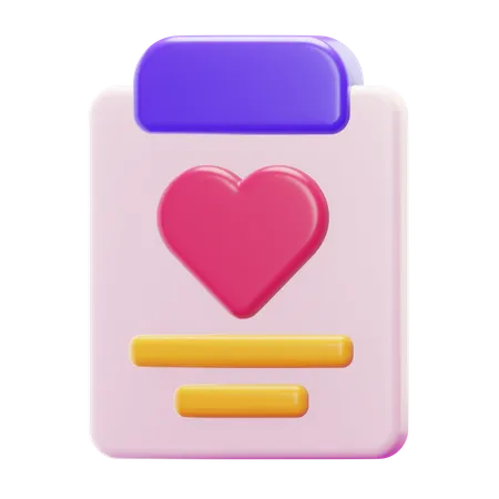 Prancheta de amor  3D Icon