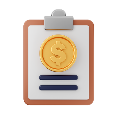Prancheta de dólar  3D Icon