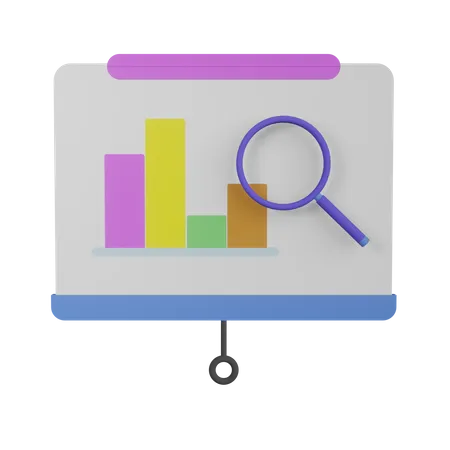 Präsentation des Analysediagramms  3D Illustration