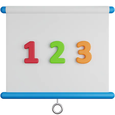 Präsentationstafel mit Zahlen  3D Icon