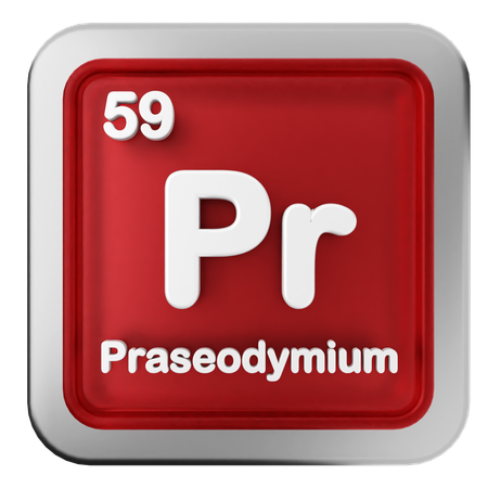 Praseodym-Periodensystem  3D Icon