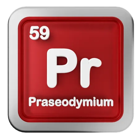 Praseodym-Periodensystem  3D Icon