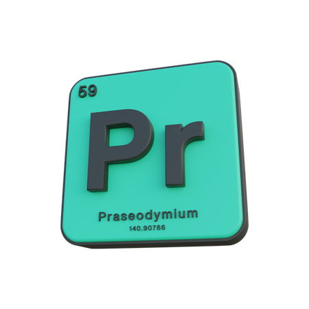 Praseodymium  3D Illustration