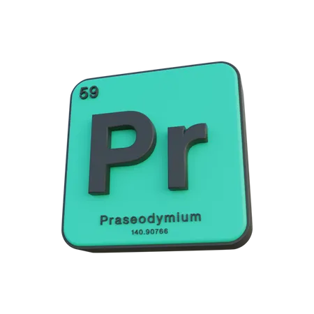 Praseodymium  3D Illustration