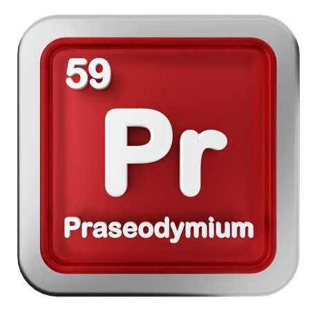 Praseodymium Periodic Table  3D Icon