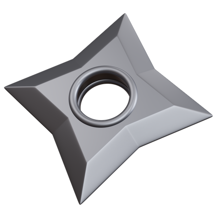 Shuriken prateado  3D Icon