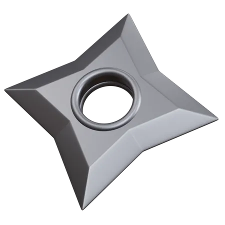 Shuriken prateado  3D Icon