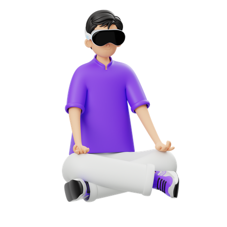 Prática de Meditação Virtual  3D Icon