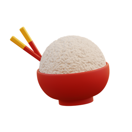 Prato de arroz  3D Illustration
