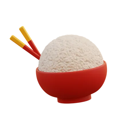 Prato de arroz  3D Illustration
