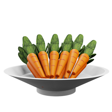 Prato de cenoura  3D Icon