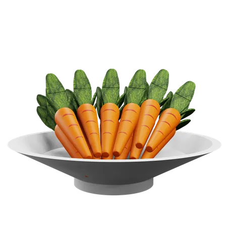 Prato de cenoura  3D Icon