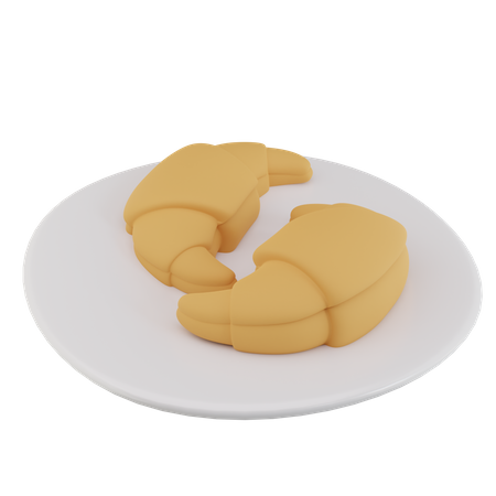 Prato de croissant  3D Icon