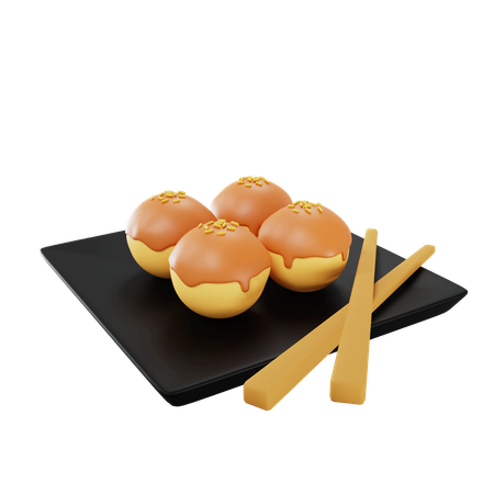 Prato de dango japonês  3D Icon