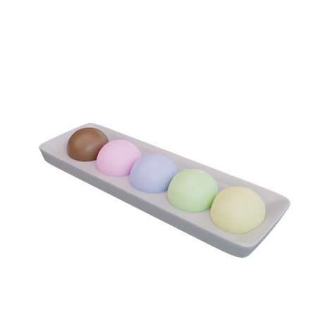 Prato de mochi  3D Icon
