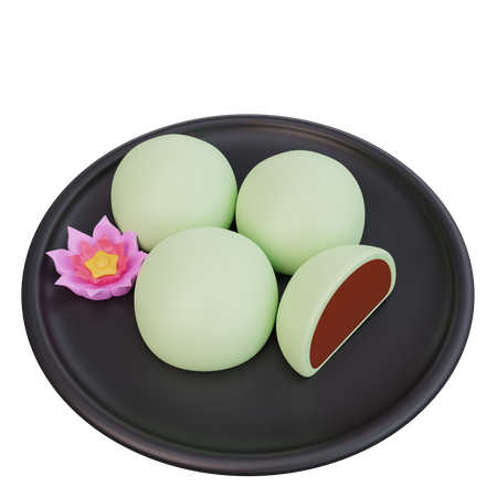 Prato de mochi  3D Icon