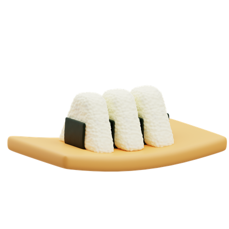 Prato de onigiri  3D Icon