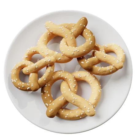 Prato de pretzel  3D Icon