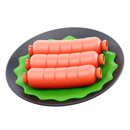 Prato de salsicha  3D Icon