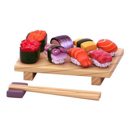 Prato de sushi  3D Icon