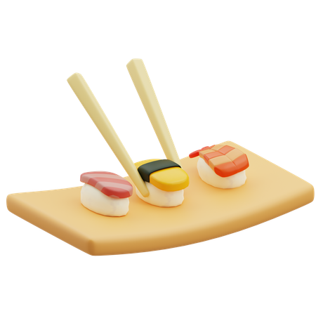 Prato de sushi de salmão  3D Icon