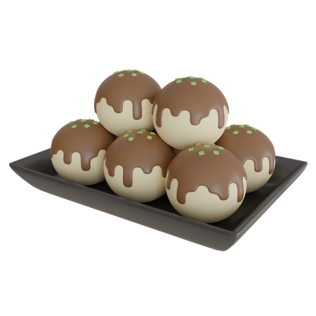 Prato de takoyaki  3D Icon