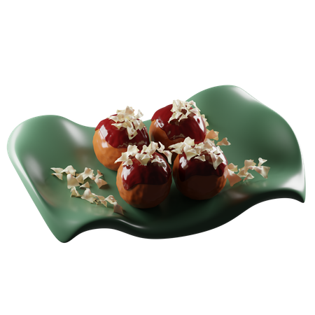 Prato de takoyaki  3D Icon