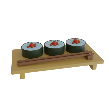 Prato de rolo de sushi  3D Icon