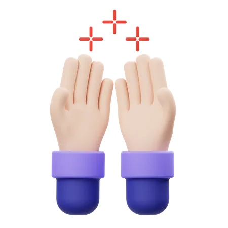 Pray Hand Gesture  3D Illustration