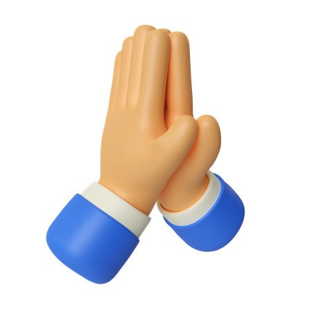 Pray Hand Gesture  3D Illustration